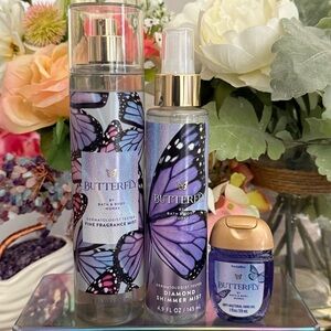 🆕🪻 BATH & BODY WORKS “BUTTERFLY” 3-PIECE COLLECTION. BRAND NEW FULL SIZE.